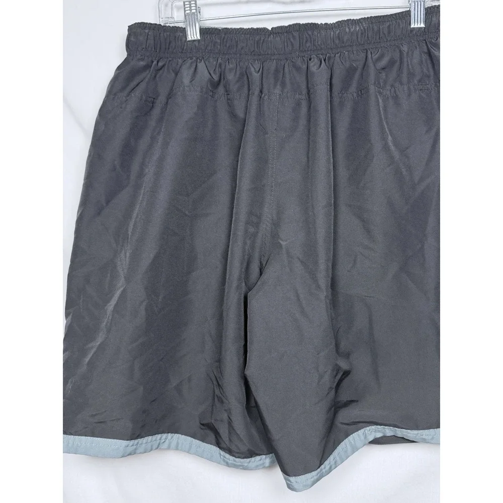 Nike XXL Black Gray Swim Trunks Board Shorts Drawstring‎ Pockets Lined